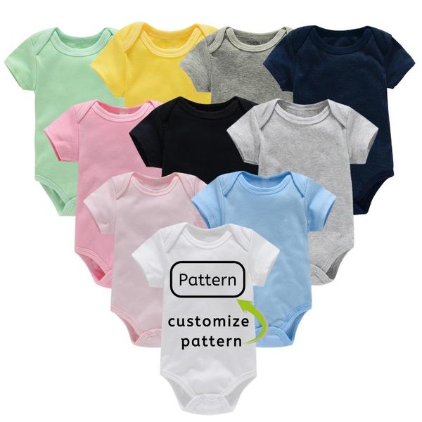 

rompers custom summer baby girl 100% cotton bodysuit boy, Blue