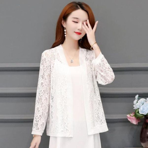 

women's jackets #3539 summer lace jacket women solid hollow out kimono cardigan short coat female sunscreen beach, Black;brown