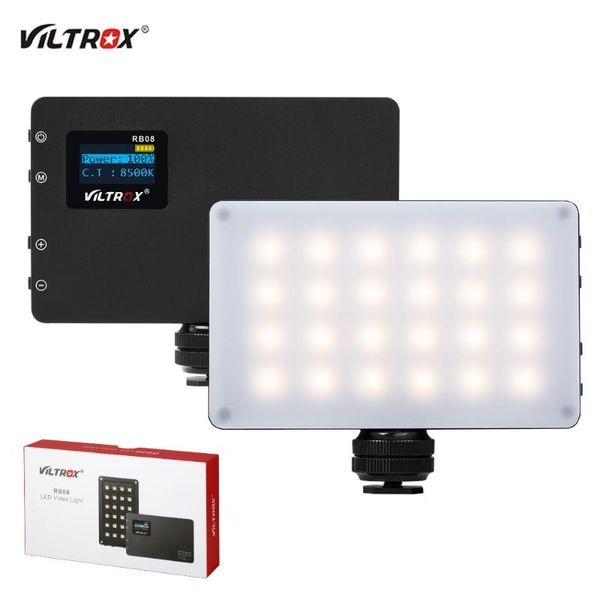 

flash heads viltrox rb08 bi-color 2500k-8500k mini video led light portable fill built-in battery for phone camera shooting studio