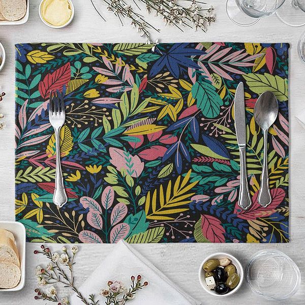 

mats & pads leaf art stripes printed western-style placemat table mat