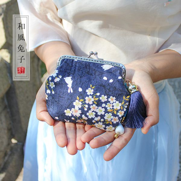 

[yuantai] style japanese wind can bag flower room rabbit coin handmade small be female change and gift customized ouamr