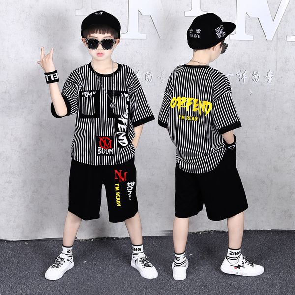

Summer Boys Clothing Sets 2022 Summer Striped T-shirt + Pants 2pcs Kids Sport Suit Teenage Children Clothes 6 7 9 10 11 12 Years, Striped suit