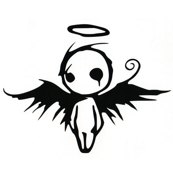 

11.5*15cm gothic dark fallen angel car stickers decals motorcycle car styling decoration black/silver c2-0254