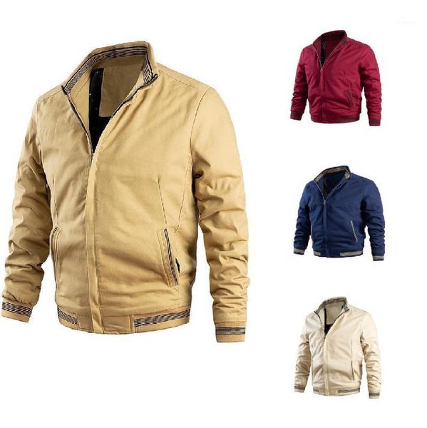 

men's jackets autumn men pilot jacket clothing thick fleece warm coat baseball bomber slim fit outwear stand collar, Black;brown