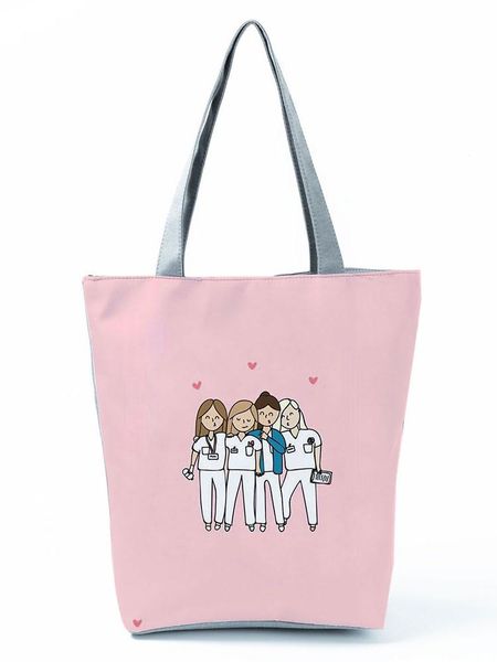 

evening bags cartoon ladies print handbag high capacity women shoulder bag eco reusable shopping chic travel beach drop