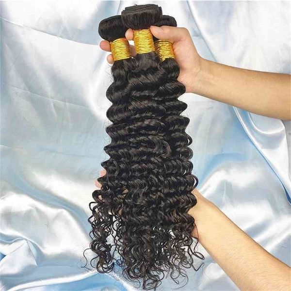 

human deep hair wave bundle, Black