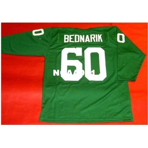 

001 #60 chuck bednarik custom 3/4 sleeve retro college jersey size s-4xl or custom any name or number jersey, Black