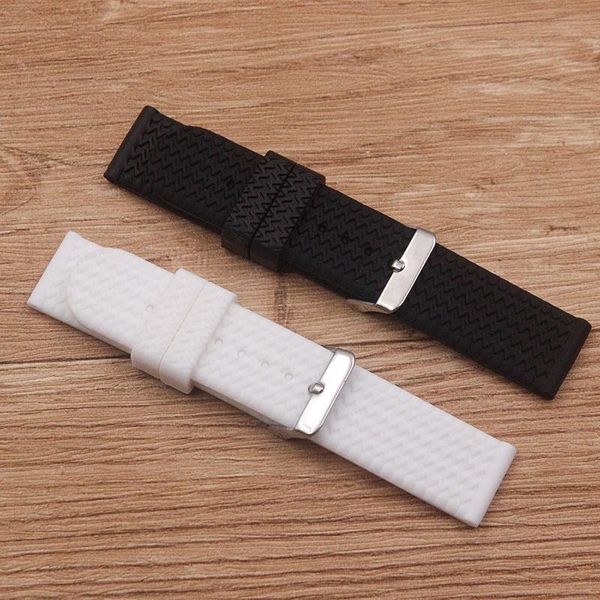 

watch bands accessories 22mm pin buckle soft silicone strap waterproof, sweatproof and breathable men's wristband, Black;brown
