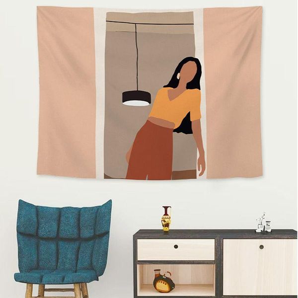 

tapestries boho women tapestry nordic aesthetic wall hanging decor modern home room tapiz decoration