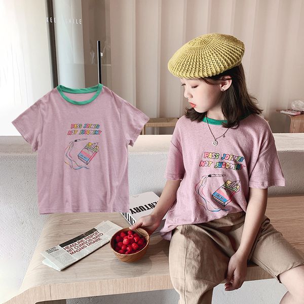 

New Girls Babys Kids T-shirt Outwear 2022 Pink Spring Summer Overcoat Top Sport Princess Toddler Childrens Clothing