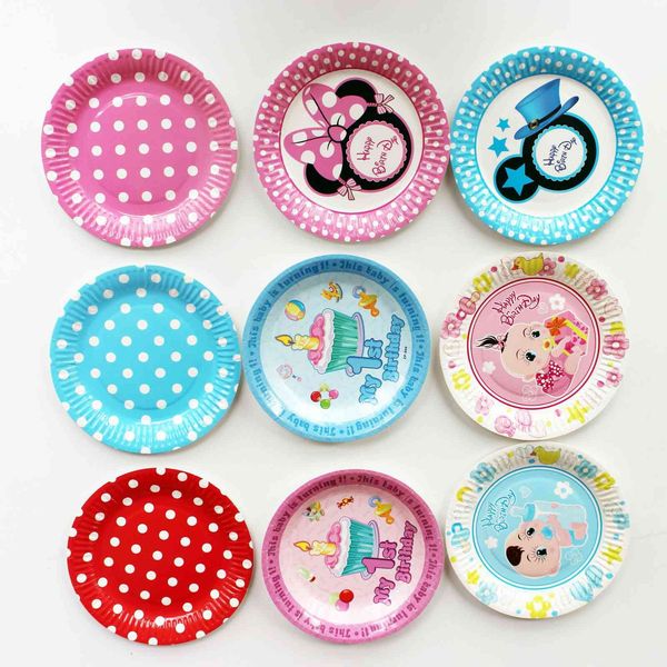 

thickened 300g7 inch paper plate disposable color cake children's cartoon