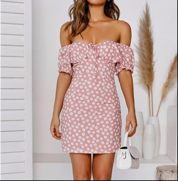

2021 new women summer boho beach short mini dress ladies floral print wrap dresses casual sundress, Black;gray