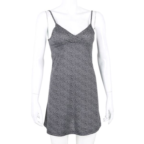 

womens casual skirt womens printed deep v-neck sleeveless small floral dress soft and breathable skin-friendly, Red;black