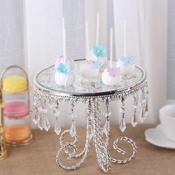 

kitchen storage & organization wedding dessert tray with crystal pendant decor cake plate baby shower show mirror silver