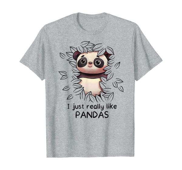 

i just really like pandas - panda lovers gift t-shirt, White;black