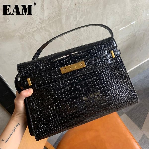 

cross body [eam] women crocodile pattern pu leather personality all-match crossbody shoulder bag fashion 2021 18a2411