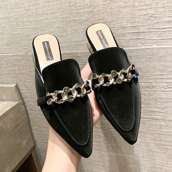 

slippers 2021 sandals women summer fashion lame comfortable casual, Black
