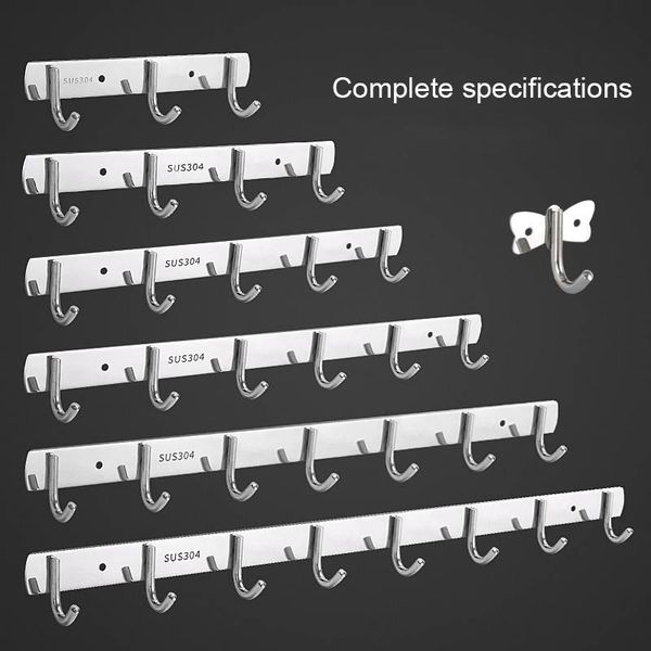 

hooks & rails 304 stainless steel hook punch-bathroom towel strong seamless kitchen metal storage rack organizer