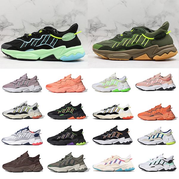 

fashion king push mesh ozweego mens running shoes solar yellow t pride era pack cloud white bright cyan bold orange men women trainers sport