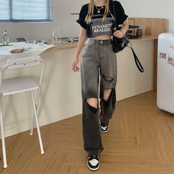 

women's jeans summer ripped girl women high street straight autumn patchwork cargo pants streetwear cool harajuku punk female, Blue