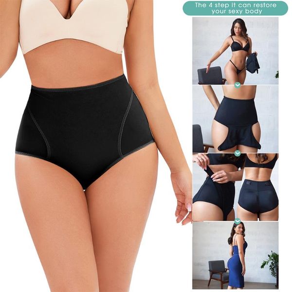 

women's shapers push up hip panties 2021 high waist slim breathable control underwear for females training, Black;white