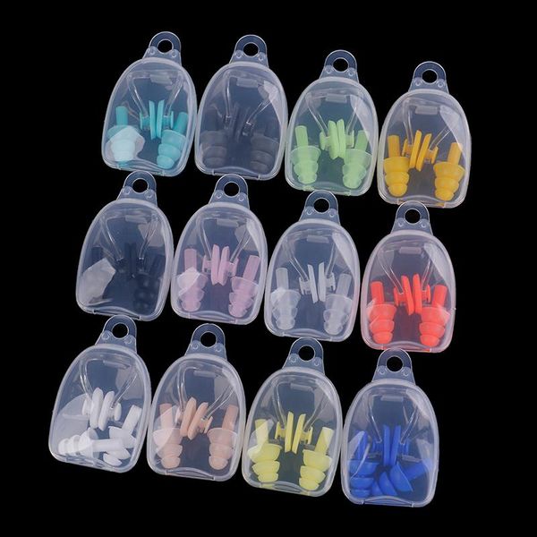 

protective prevent water protection ear plug waterproof soft silicone swim dive supplies soft swimming earplugs nose clip case