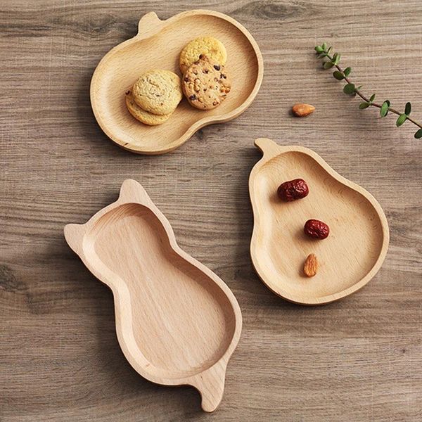 

kitchen storage & organization cartoon wooden trays dishes plates kids candy snacks fruit dessert cat pear apple organizer dinnerware tablew