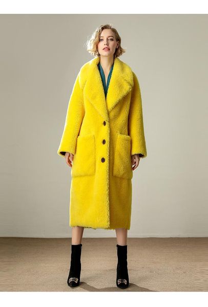 

women's fur & faux female thick warm long teddy coats women autumn winter fashion jacket ladies loose casual fluffy overcoats h94, Black