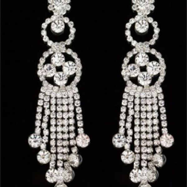 

noble low price colorful diamond crystal lady's earings 7.8ty, Silver