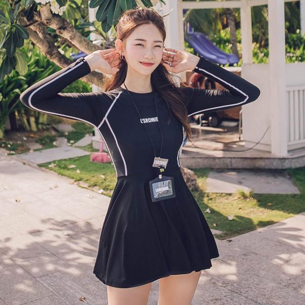 

one-piece suits one piece swim teenage swimwear long sleeve badpak plus size triquini woman 2021 swimsuit girls bathing suit trendy