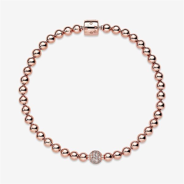

panjia s925 beaded bracelet women's diy hand decoration rose gold beaded lover jewelry basic snake bone chain, Black