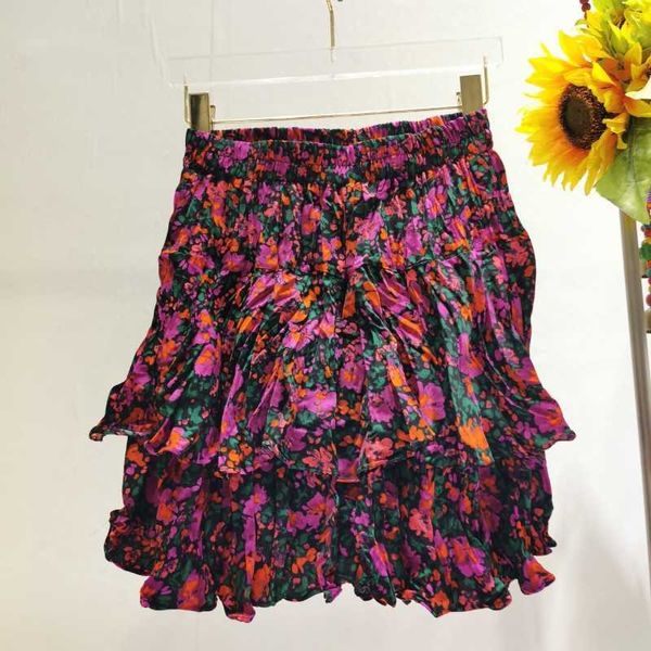 

vanovich korean style women skirts summer cotton ladies fashion casaul elastic waist skirt female 210615, Black