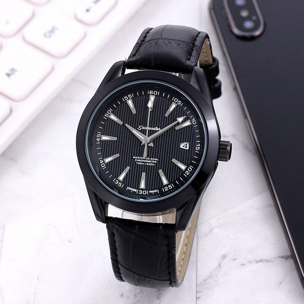 

new quality 2021 luxury three stitches mens automatic mechanical watch designer wristwatches brand fashion leather, Slivery;golden