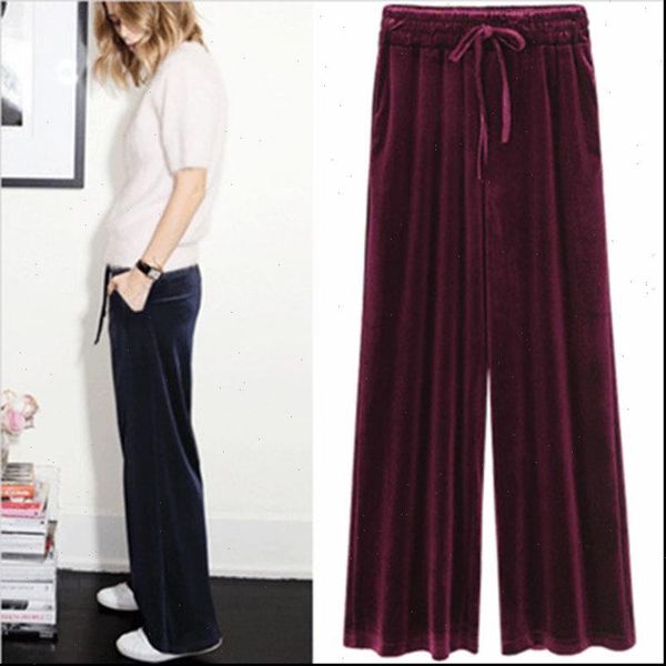 

2021 new autumn winter pants women plus size 4xl velvet pants vintage trousers women harem high waist loose wide leg pant, Black;white