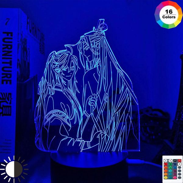 

night lights acrylic 3d light bl mo dao zu shi lamp for bed room decor touch sensor colorful led lan zhan