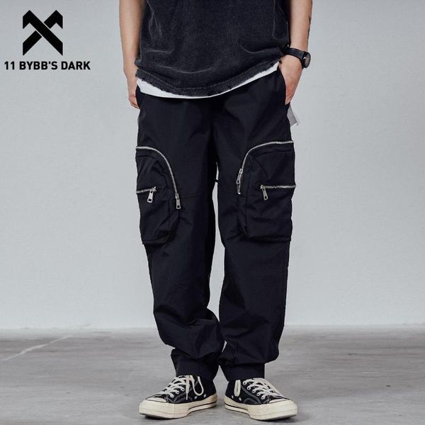 

men's pants 11 bybb's dark man casual loose elastic waist trousers streetwear pockets cargo men techwear tactical functional, Black