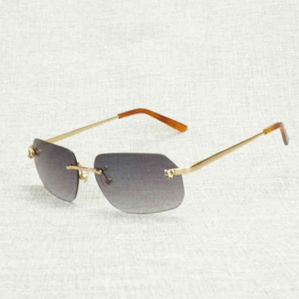 

2022 factory wholesale model luxury style lens shape men rimless metal frame gafas women for outdoor accessories oculos shades gtis sunglass, White;black