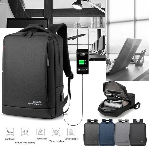

backpack 2021 men's 15.6 inch travel with usb charging port computer bags business lapbackpacks male mochila school bag