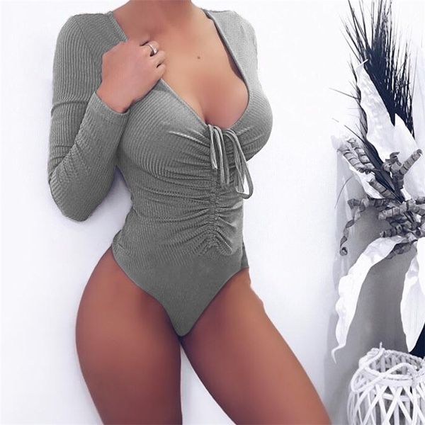 

women's jumpsuits & rompers european and american summer wear v collar long-sleeved folding tights onik, Black;white