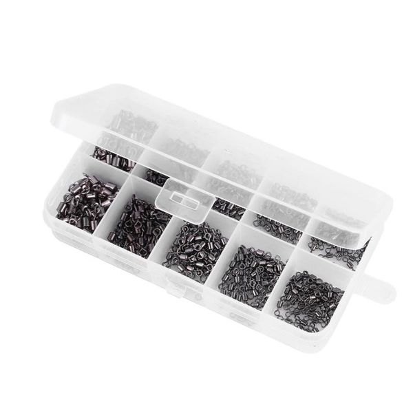 

500pcs fishing swivels with box 4# 6# 8# 10# 12# rolling swivel connector outdoor fishing tackle