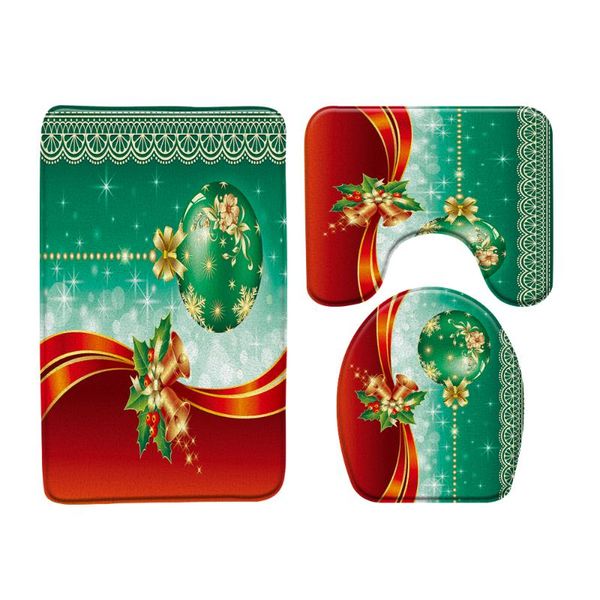 

bath mats christmas decoration rope ball mat 3-piece set bathroom rugs carpet anti-slip toilet bathtub decor products