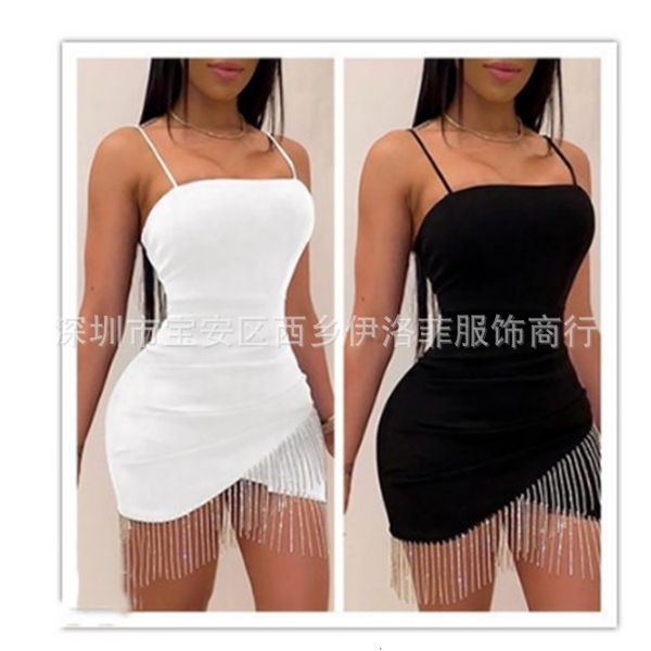 

nightcb s sling tight cross tassel pendant hip wrap skirt explosive, Black;gray