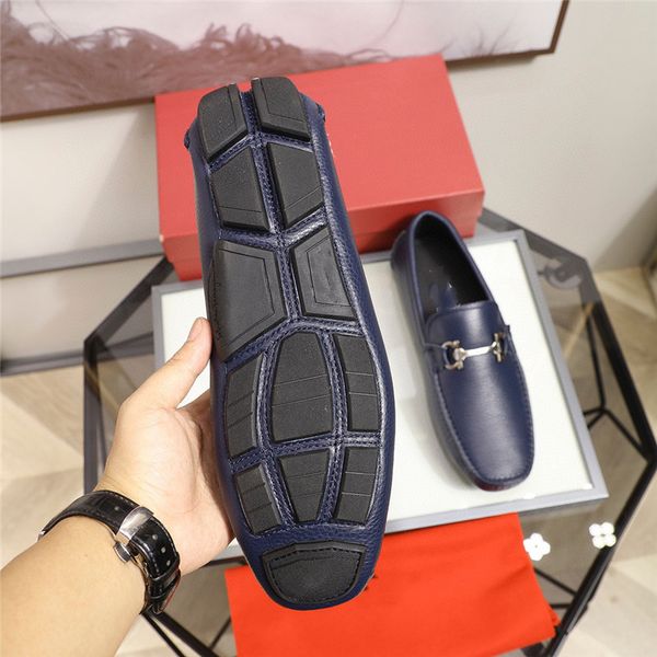 

luxury italian leather man loafers designer slip on driving shoes men luxury brands soft loafers large size 38~46, Black