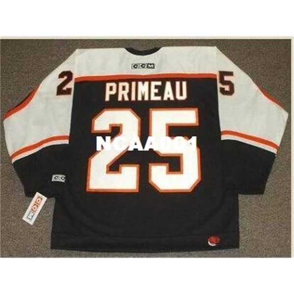 

668s #25 keith primeau philadelphia flyers ccm hockey jersey or custom any name or number retro jersey, Black