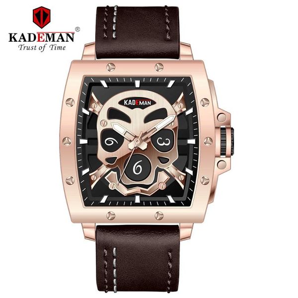 

wristwatches k408 men watch brand military sports leather waterproof clock quartz innovative rose gold magneti, Slivery;brown