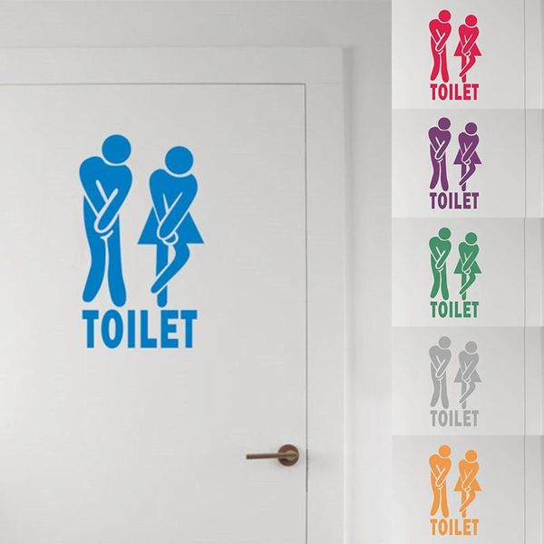 

window stickers man&woman removable cute man woman wc washroom toilet sticker family diy decor