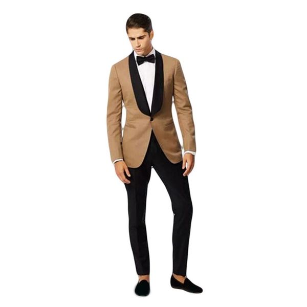 

men's suits & blazers shawl lapel beige groom wear one button wedding tuxedos men prom dinner man blazer(jacket+pants+tie), White;black