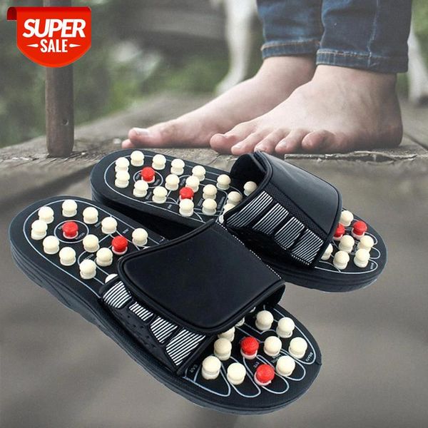 

house health massage slippers for women dot raised foot massage bedroom shoes slides bathroom non slip home couples slippers #hp3l, Black