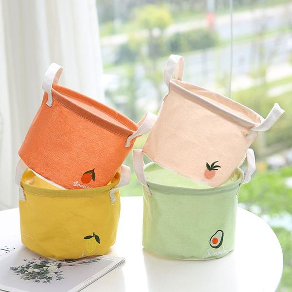 

storage bags brand embroidery small drum cloth art change mobile phone groceries fresh korean deskboxlaundry basket