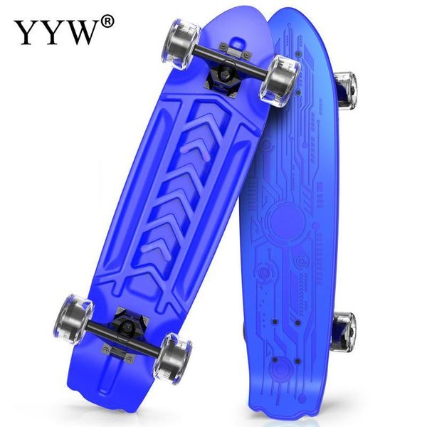 

27 inch skateboards 4 wheels fish board single rocker flash wheel pu plastic highway street skateboard scooter 6 colors